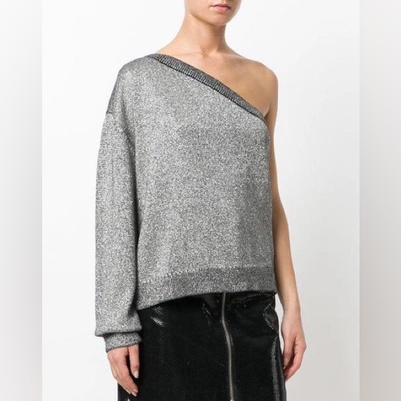 NWT RtA One Shoulder Metallic Sweater Size XS - Picture 1 of 12